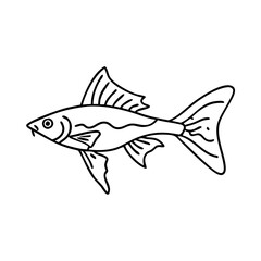 swordtail fish icon, swordtail fish vector illustration-simple illustration of swordtail fish, perfect for swordtail fish logos and icons