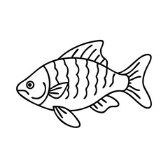 tiger barb fish icon, tiger barb fish vector illustration-simple illustration of tiger barb fish, perfect for tiger barb fish logos and icons