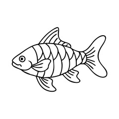 tiger barb fish icon, tiger barb fish vector illustration-simple illustration of tiger barb fish, perfect for tiger barb fish logos and icons