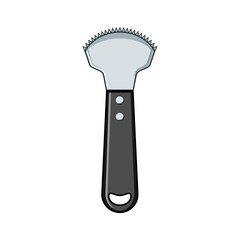 steel coconut scraper tool cartoon vector illustration