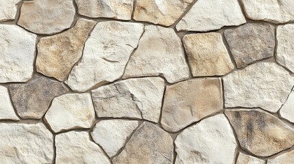 Obraz premium Beige White Irregular Stone Wall Texture