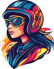 Naklejka premium girl in a helmet