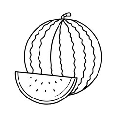 watermelon icon, watermelon vector illustration-simple illustration of watermelon, perfect for watermelon logos and icons