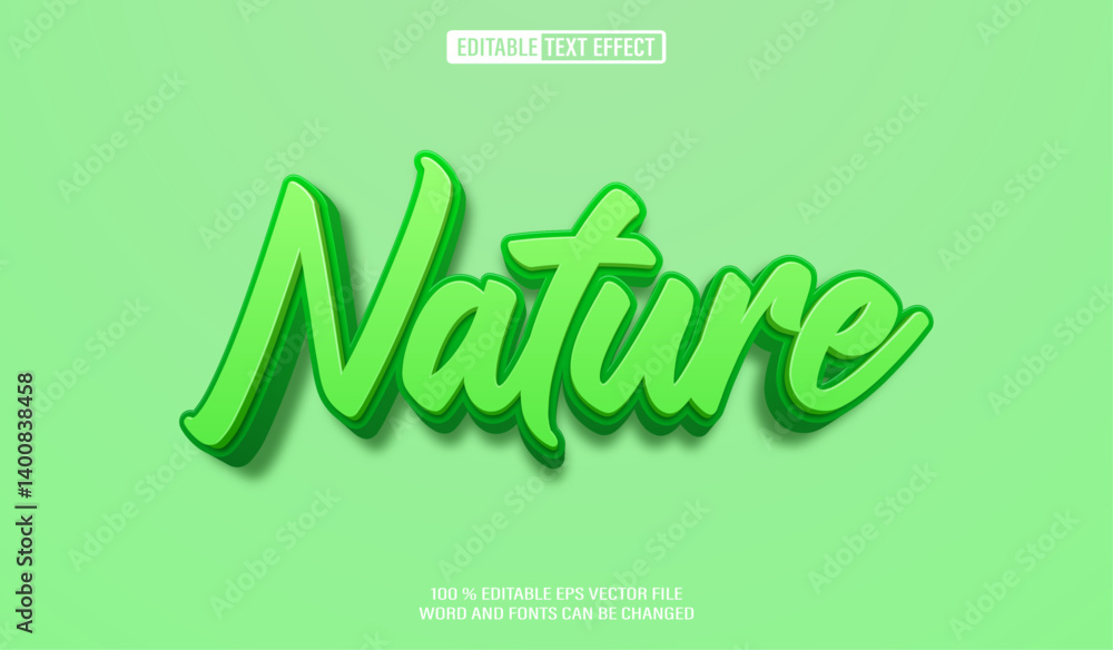 Poster editable 3d text style effect - nature text effect template
