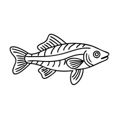 zebra danio fish icon, zebra danio fish vector illustration-simple illustration of zebra danio fish, perfect for zebra danio fish logos and icons