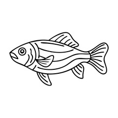 zebra danio fish icon, zebra danio fish vector illustration-simple illustration of zebra danio fish, perfect for zebra danio fish logos and icons