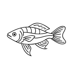 zebra danio fish icon, zebra danio fish vector illustration-simple illustration of zebra danio fish, perfect for zebra danio fish logos and icons