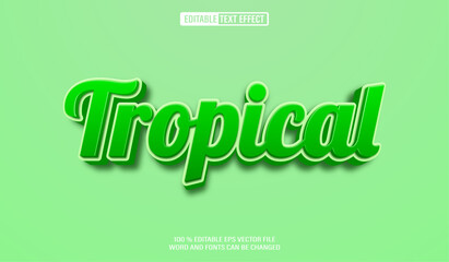 Editable 3d text style effect - Tropical text effect Template