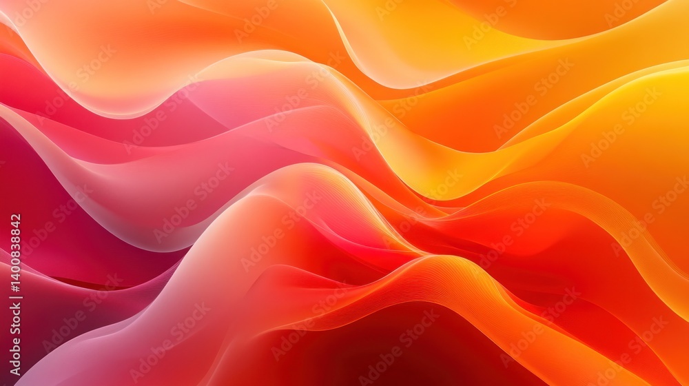Poster abstract flowing gradients of color creating a dynamic and energetic background with fluid lines and