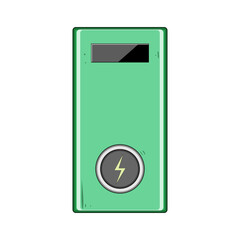 charging power bank wireless cartoon vector illustration