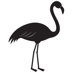 Fototapeta premium Vector flat flamingo silhouette stock illustration