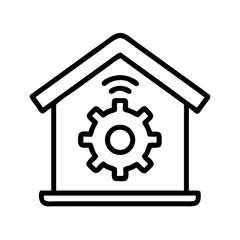 Home Automation Hub with Gear Symbol Icon Design