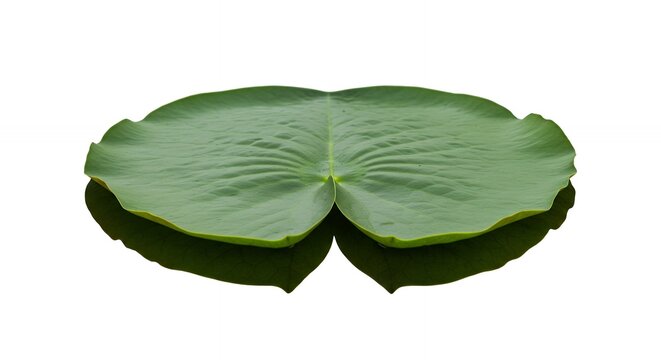 Large green lily pad with smooth surface and rounded edges suitable for nature and plant themed content