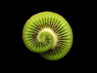 A vibrant green spiral leaf showcasing its intricate natural design and structure.