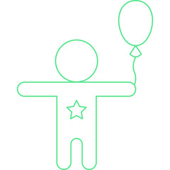 Child with Balloons icon single vector illustration