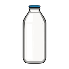 sustainable vintage milk bottle cartoon vector illustration