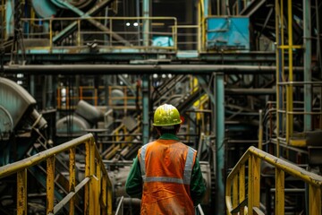Safety officer performing a thorough safety audit in a factory setting