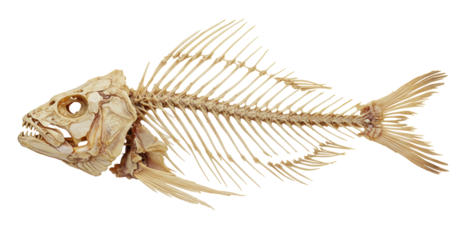 Isolated Fish Skeleton