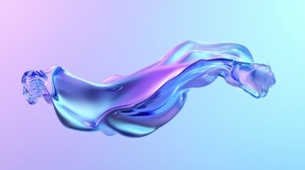 Obraz premium Abstract Fluid Sculpture: Iridescent Waves of Light and Color