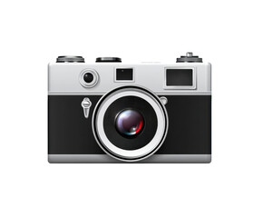 Classic camera design for photography enthusiasts and collectors on a transparent background, cut out