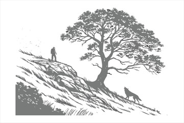 White Grungy Hill Texture Background.