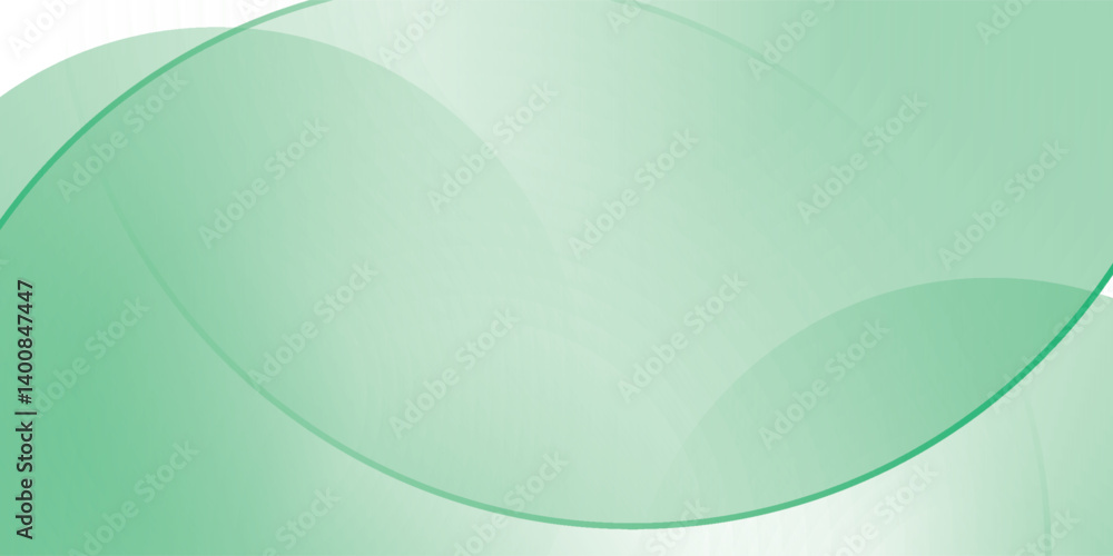 Aufkleber green white abstract background overlap layer on bright space with circles effect decoration. modern