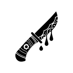 creative details Bloody Knife Icon Vector Illustration