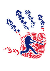 baseball main americaine empreinte digitale drapeau etoile logo club