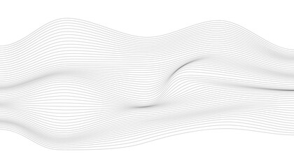 Geometric black and white contour lines rising into smooth 3D hill shape