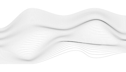 Abstract hill shaped by flowing topographic lines on dark minimalist background