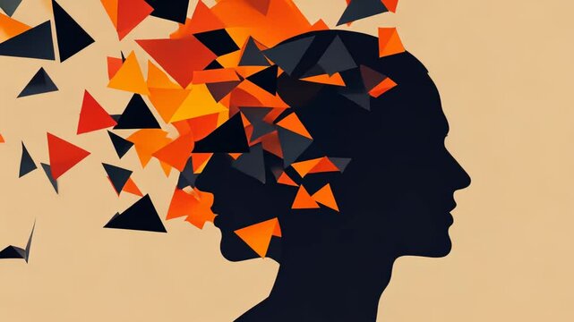 Silhouette of a Woman's Profile with Brain Icon Symbolizing Innovative Thinking and Ideas