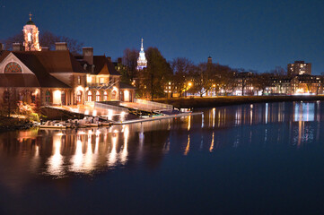 cambridge canal at night