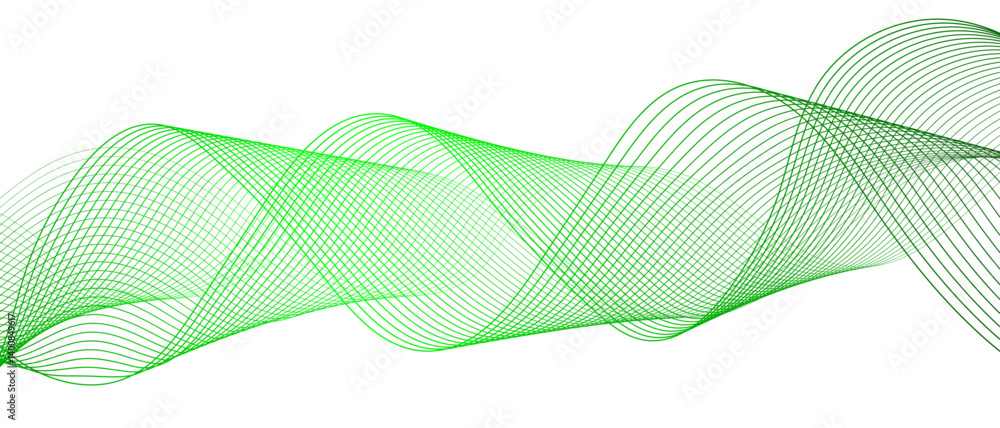 Aufkleber abstract blue line wave with geometric technology, data science frequency gradient lines. smooth dig