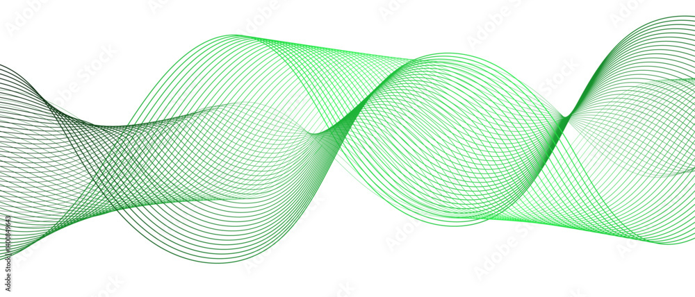 Aufkleber abstract blue line wave with geometric technology, data science frequency gradient lines. smooth dig