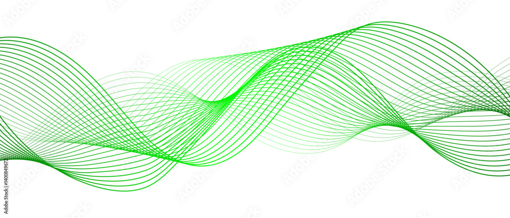 Aufkleber abstract blue line wave with geometric technology, data science frequency gradient lines. smooth dig