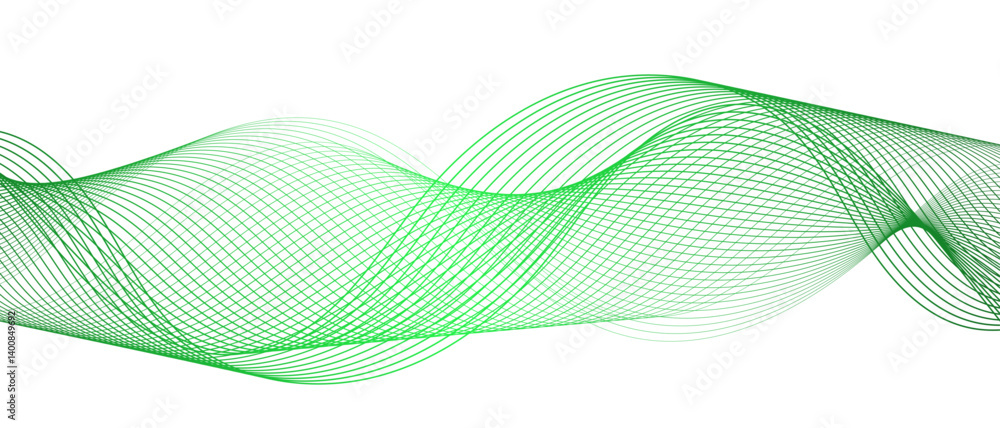 Aufkleber abstract blue line wave with geometric technology, data science frequency gradient lines. smooth dig