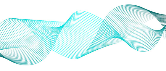 Abstract blue line wave with geometric Technology, data science frequency gradient lines. Smooth digital artwork with flowing clean, futuristic, and dynamic, emphasizing motion lines