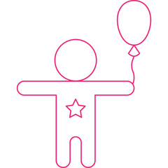 Child with Balloons icon single vector illustration