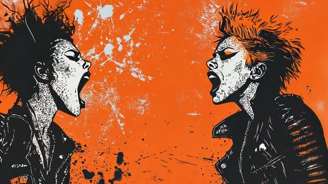 Punk Rock Music Skull Vector Illustration for Halloween Art and Tattoo Design