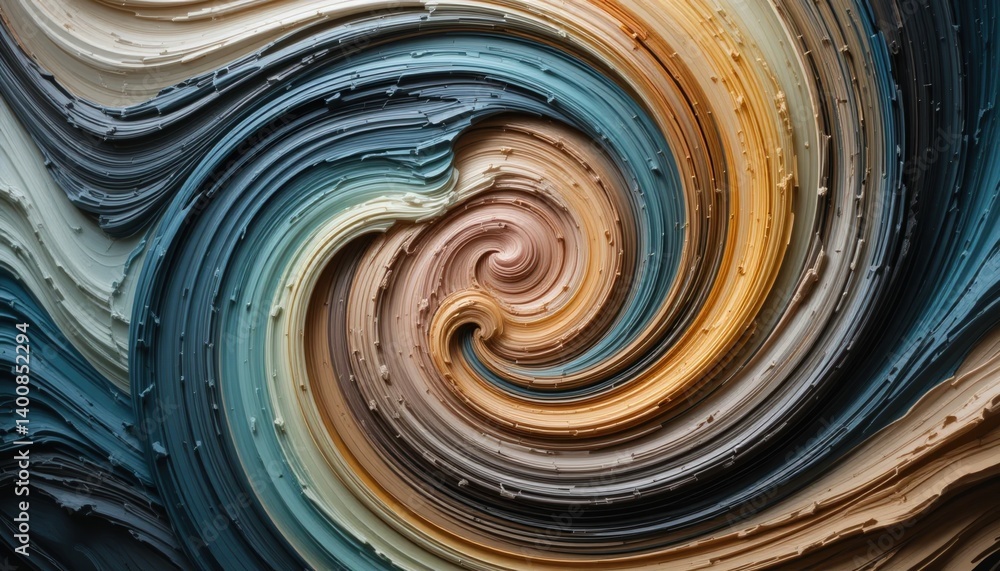 Poster swirling abstract paint patterns digital art colorful swirls studio environment close-up view artist