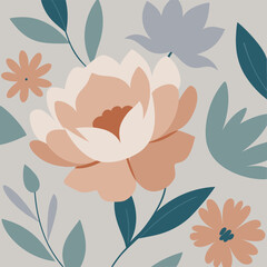 abstract watercolor floral pattern with muted tone.eps