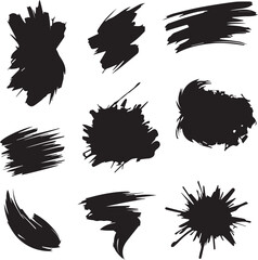 Black brush strock set 