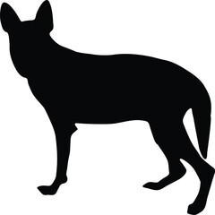 Black silhouette of German Shepherd dog
