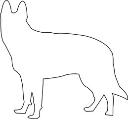 Belgian Malinois Outline Silhouette