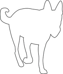 A drawing of a dog on a white background