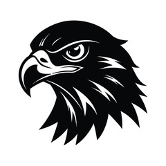 hawk head fierce eyes vector art silhouette