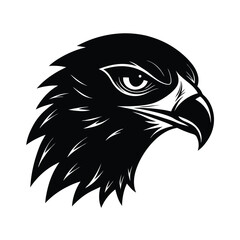 hawk head fierce eyes vector art silhouette