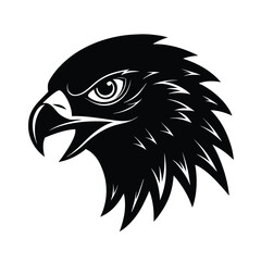 hawk head fierce eyes vector art silhouette