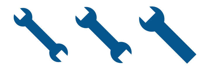 Combination wrench and spanner open box icon vector silhouette for apps or websites. Eps 10.