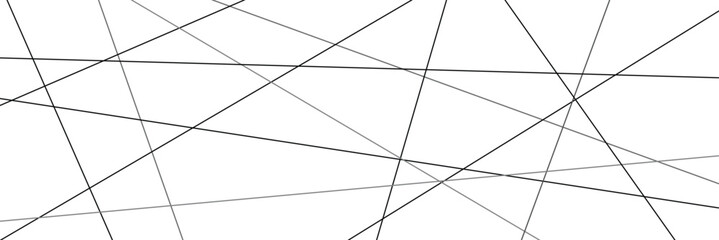 Minimalist abstract background with intersecting black lines on a white surface. Geometric design ideal for modern art, textures, or wallpapers. Vector illustration . EPS 10 . 